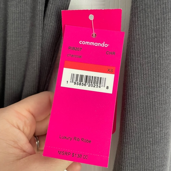 Commando Luxury Rib Robe Charcoal Gray - Picture 4 of 5